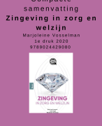 Samenvatting Zingeving in Zorg en Welzijn - 1e druk 2020 Vosselman - Hele boek 9789024429080