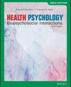 Samenvatting (76 pag) van het boek Health Psychology – Biopsychosocial Interactions - 9th edition by Sarafino and Smith - H1 t/m H14