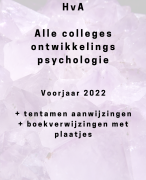 HVA ontwikkelingspsychologie - alle colleges 2022 met lesaantekeningen en boekreferenties