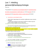Persoonlijkheidspsychologie les 1