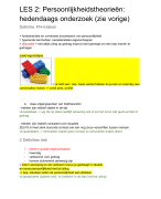 Persoonlijkheidspsychologie Hfst/les  2: PH-theorie 