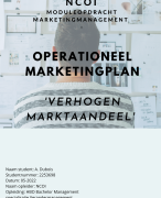 NCOI Geslaagd Operationeel Marketingplan NIEUWE lay-out eisen !- mei 2022 cijfer 8 met feedback - Vergroten marktaandeel bank