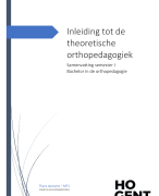 Samenvatting inleiding tot de theoretische orthopedagogiek