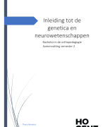Volledige samenvatting genetica + neurowetenschappen HoGent 