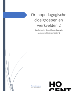 Samenvatting orthopedagogische doelgroepen en werkvelden 2 