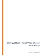 Samenvatting Psychopedagogische zorgvragen 