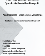 NCOI module Organisatie en Verandering - Veranderadvies: Klachten sneller afhandelen - Overheid en Non-Profit - Geslaagd (8) mei 2022 - ODA, 7S model, INK model, QuickScan, Berenschot & Kotter