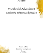 Voorbeeld Juridische Adviesbrief - Fontys 2022 - Schade verhalen op een dader - Geslaagd met een 9