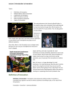 Lecture week 1 - Innovation