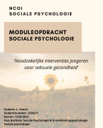 NCOI Module Sociale Psychologie - Interventies ontwerpen voor testen soa's jongeren - NCOI ONtwikkelingspsychologie