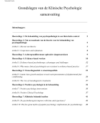 Grondslagen van de Klinische Psychologie samenvatting