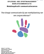 NCOI Moduleopdracht Communicatie canvas - HBO Sportmanagement - Bedrijfscommunicatie - Geslaagd juni 2022