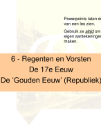 Aantekeningenboekje Hoofdstuk 6: Regenten en vorsten Geschiedeniswerkplaats VWO