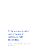 samenvatting keuzevak orthopedagogische doelgroepen in internationale contexten 