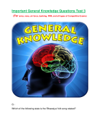 Important General Knowledge Questions Test 2 for army, navy, RRB, banking, and all types of competitive exams