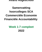 Samenvatting Financiële Accountability Avans - Alle hoorcolleges week 1-7 Commerciële Economie 2022