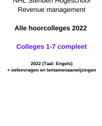 Revenue Management Stenden - Alle hoorcolleges 2022 - Optimale tentamen voorbereiding