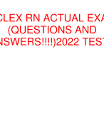 NCLEX RN ACTUAL EXAM (QUESTIONS AND ANSWERS!!!!)2022 TESTS 