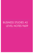 Business Studies AS Level Notes 9609 - 2020 Syllabus