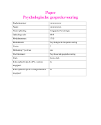 Paper Psychologische Gespreksvoering