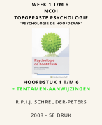 Samenvatting Psychologie De Hoofdzaak 5e druk 2008 Schreuder-Peters - Alle hoorcolleges HST 1 t/m 6 