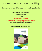 Nieuwe (okt 2022) tentamen samenvatting Bouwstenen van management en organisatie - NCOI management e