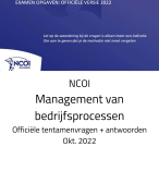 NCOI Officiële oefententamen management van bedrijfsprocessen - Nieuw okt. 2022