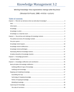 Summary Knowledge Management Book (Davenport & Prusak, 1998) + Articles