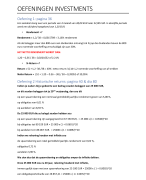 Oefeningen investments 