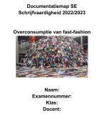 DOCUMENTATIEMAP | Schrijvaardigeheid | Fast-Fashion