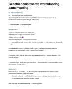 Geschiedenis tweede wereldoorlog, samenvatting havo