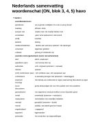 Woordenschat (ON, blok 3, 4, 5) samenvatting Nederlands havo