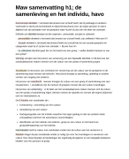 Maw samenvatting h1; de samenleving en het individu, havo