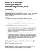Maw samenvatting h7; vormingsvraagstuk: samenlevingsvormen, havo