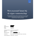 Scriptie / afstudeeronderzoek Finance, Tax & Advice (HvA)