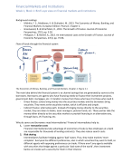 Financial Markets & Institutions (VU MSc Finance) - all lecture material!