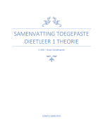 Samenvatting Toegepaste dieetleer 1 