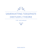 Samenvatting Toegepaste dieetleer 2