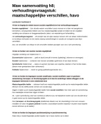 Maw samenvatting h8; verhoudingsvraagstuk: maatschappelijke verschillen, havo