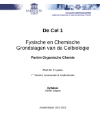 Cel 1: organische chemie samenvatting