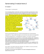 Samenvatting genoom e-modules van week 2, transcriptie en translatie
