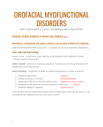 Samenvatting: Orofacial Myofunctional Disorders - Pediatric Feeding Disorders in infants and toddlers (0-2 years) / fase 3 Logopedie 