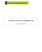 Samenvatting Budgettering en Costaccounting