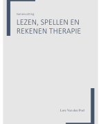 Volledige samenvatting  'Lezen, spellen en rekenen: Therapie'