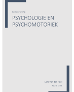 Volledige samenvatting Psychologie en Psychomotoriek