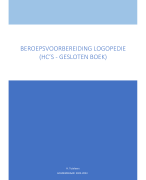 Volledige samenvatting beroepsvoorbereiding Logopedie (gesloten boek) (3LA) (2022-2023)