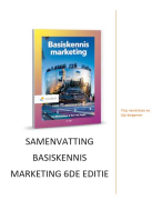 Basiskennis Marketing Hoofdstuk 1 tot 10