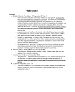 Pragmatics: summary of provided literature, in-class notes and assignments