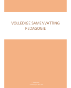 Volledige samenvatting pedagogie (3LA) (2022-2023)