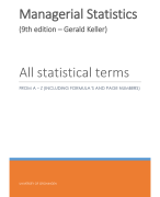 Managerial Statistics - All important statistical terms